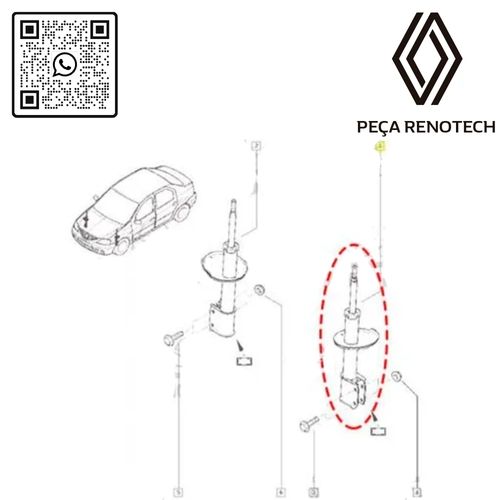3338024 AMORTECEDOR DIANTEIRO LOGAN 07..14 TODOS SANDERO 07..14 EXCETO STEPWAY -3-